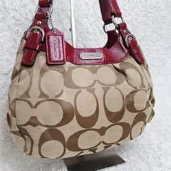 コーチ トートバッグ ハンド キャンバス シグネチャー COACH 美品 本革