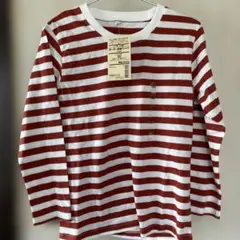 MUJI ボーダー長袖Tシャツ 120 赤/白　2枚セット