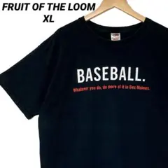 FRUIT OF THE LOOMベースボールプリントTシャツ USA古着 XL