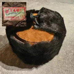 vintage ロシア軍 ファー帽子 毛皮 リアルファー フライトキャップ
