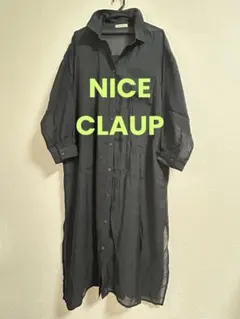 【美品】continuer de NICE CLAUP シアーロングシャツ 黒