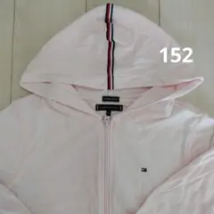 ピンク フード付きパーカー ストライプ