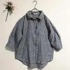 値下げ❗️美品【サマンサモスモス】リネン混 オープンカラーシャツ （M）