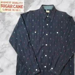 SUGAR CANE 長袖シャツ ネイビー 花柄 L 東洋エンタープライズのサムネイル