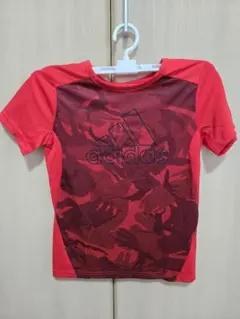 adidas　AEROREADY カモフラージュシャツ レッド　サイズ150