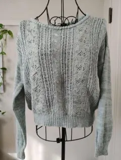 かわいい【KASTANE】 透かし編み　レース　ニット　麻　コットン