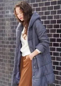 earth music&ecology グレー 中綿ブルゾンコート