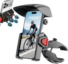 サンバイザー付き　スマホホルダー　衝撃吸収エアバッグ仕様　ワンタッチ脱着のサムネイル