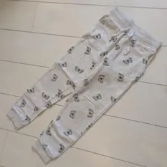 H&M　蝶プリント ロングパンツ グレー系