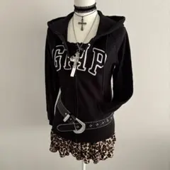 archive fur jacket ジップパーカー y2k グランジ ブラック whataboutyourfriend フーディ y2k ジップパーカー - メルカリ