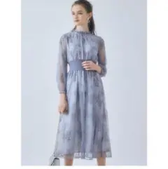 MERCURYDUO ハイネックウエストマークワンピース　ブルー(新品未使用)