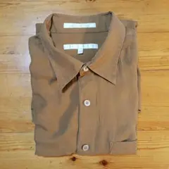古着 PERRY ELLIS メンズ ブラウン 半袖シャツ Lのサムネイル