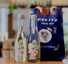 【激レア・完売品】つがれメロン 日本酒 2本 甚吉袋 つがーるちゃん 竹浪酒造