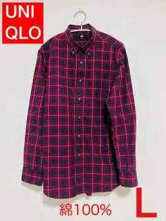 UNIQLO 赤と紺のチェック柄 Lサイズ