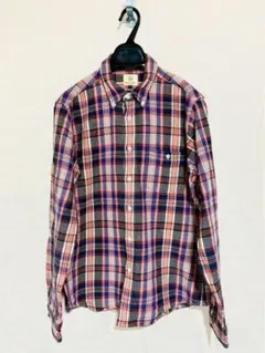 m892◆BEAUTY&YOUTH◆チェックボタンダウンネルシャツ◆S◆綿100