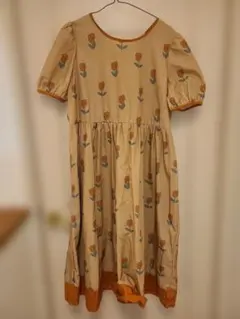 Dazy 花柄　半袖ロングワンピース XL