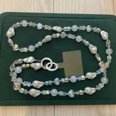 パール　カラフルビーズ　スマホショルダーストラップ