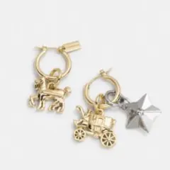 【箱付き】COACH コーチ チャーム ピアス 馬 馬車 ホース ゴールド