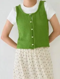 bargiee コンパクトニットベスト グリーン