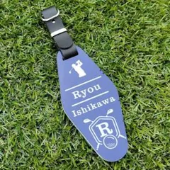 モーテルゴルフ ネームプレート ネイビー ゴルフバッグ プレゼントに 父の日