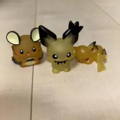 ポケモン ピチュー　ピカチュウ　デデンネ透明フィギュア 3体セット