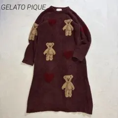 ジェラートピケ/ベアハートジャガードワンピース/Webオンライン限定/クリスマス