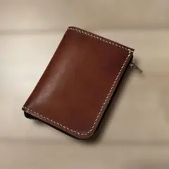 超特価·☆オール·昭南レザー(ブラウン)☆ハンドメイド☆コンパクトウォレット