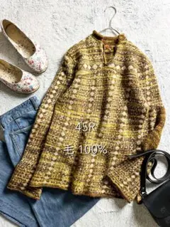 【BADOU-R】45R ウール100% ノルディック柄ジャガードニット 1