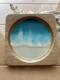 海の風景 レジンアート　コースター
