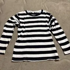 ボーダー柄 長袖カットソー クルーネック　韓国服