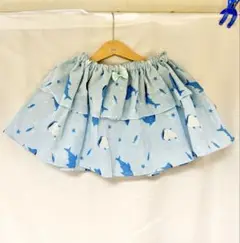 ハンドメイド　手ぬぐい　フリルスカート　ジンベイザメ　95〜100㎝