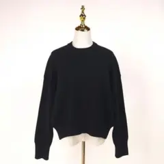 【新品同様】シートーキョウ ウール クルーネック ニットセーター ブラック F