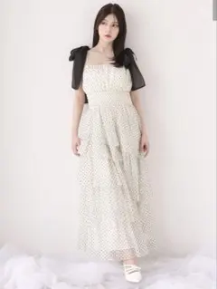 完売品☆美品 Randy ランダムドットティアードマーメイドワンピース
