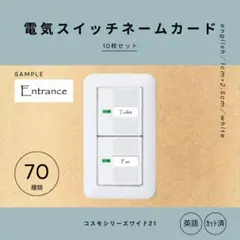 電気スイッチネームカード 10枚　英語　コスコスモシリーズワイド21用　モノラベ
