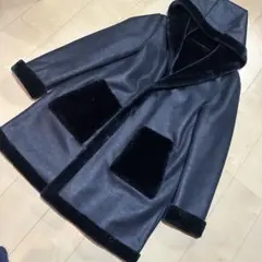 comme ca menリバーシブル フードコート ムートン