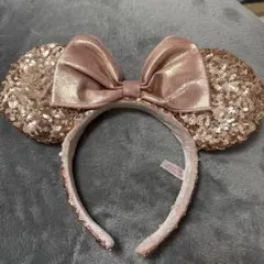 ミニーマウス耳型カチューシャ（ローズゴールド）