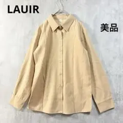 LAUIR ラウアー スエード調 長袖シャツ ブラウス ベージュ S 〆