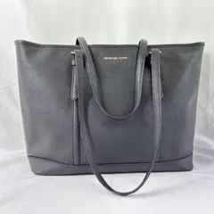 MICHAEL KORS 大容量 ブラック PVCレザー トートバッグ 黒