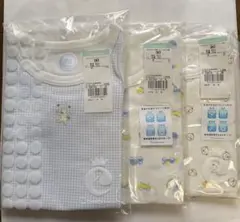 【90サイズ】肌着 3枚セット タンクトップ・半袖（くま・車・チェック）