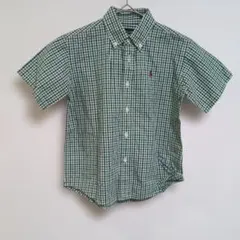 RALPHLAUREN/110/グリーン/チェック/半袖/シャツ/ボタンダウン