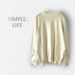 a0224Y【SIMPLE LIFE/シンプルライフ】ハイネックニット 刺繍のサムネイル
