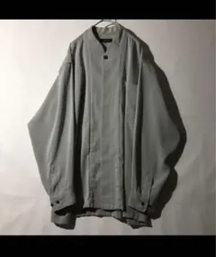ドレスシャツ　比翼グレー