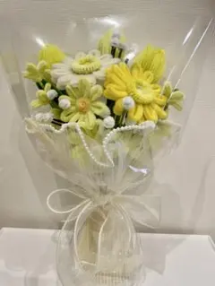 モールフラワー　黄色のブーケ　枯れないお花　ハンドメイド