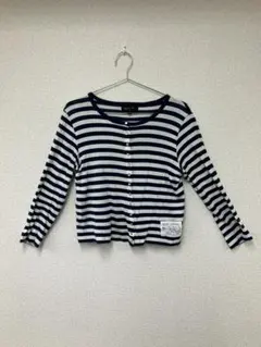 U118 agnes b. アニエスベー カーディガン ボーダー ネイビー 白