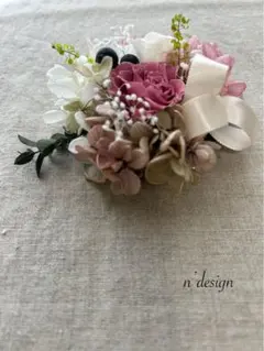 訳ありSALE！2個セット　プリザーブドフラワー コサージュ　くすみピンク