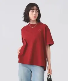 【別注】FRED PERRY / Reluxed Pique Tシャツ　RED