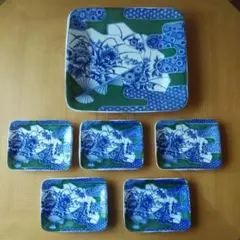 牡丹柄　角皿セット