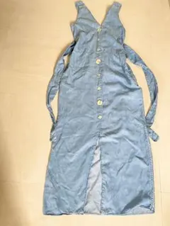 ZARA デニムロングワンピース　デニムワンピース　リゾートワンピース