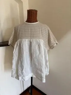 ミナペルホネンハンドメイドギャザーブラウス（フォレストタイル