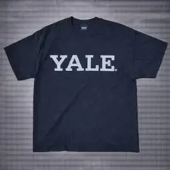 YALE Tシャツ カレッジロゴ ビッグロゴ ネイビー 半袖 オーバーサイズ